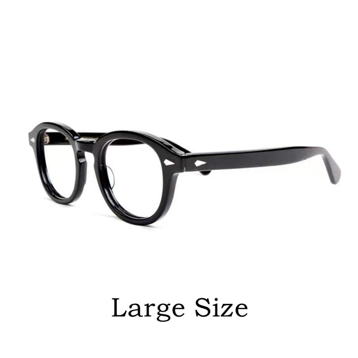 Yimaruili Unisex Full Rim Round Acetate Eyeglasses Three Sizes Y1915 Full Rim Yimaruili Eyeglasses L Brihgt Black