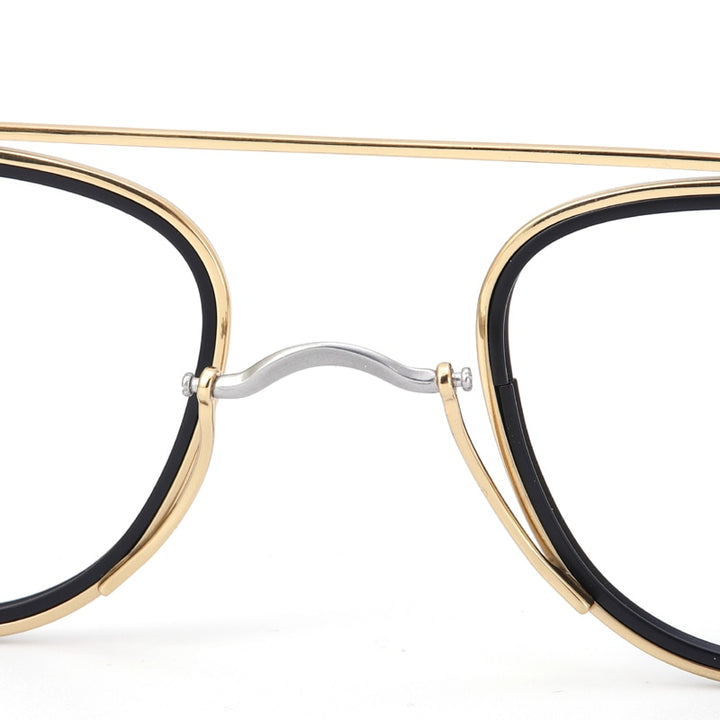 Muzz Unisex Full Rim Square Titanium Frame/Inner Ring Eyeglasses Dlx118 Full Rim Muzz