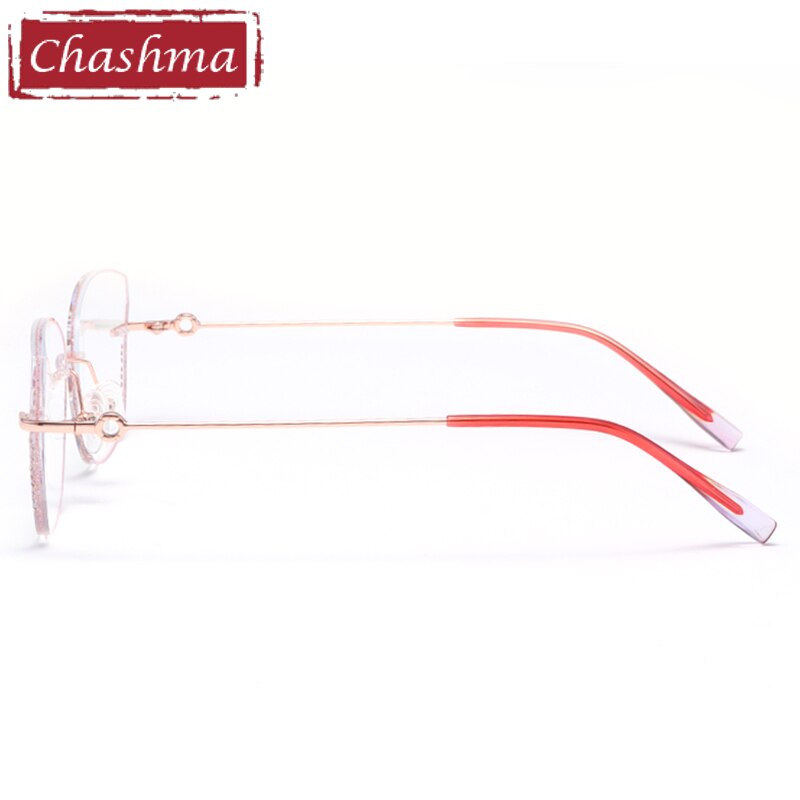Chashma Women's Rimless Diamond Cut Titanium Frame Eyeglasses 603 Rimless Chashma   