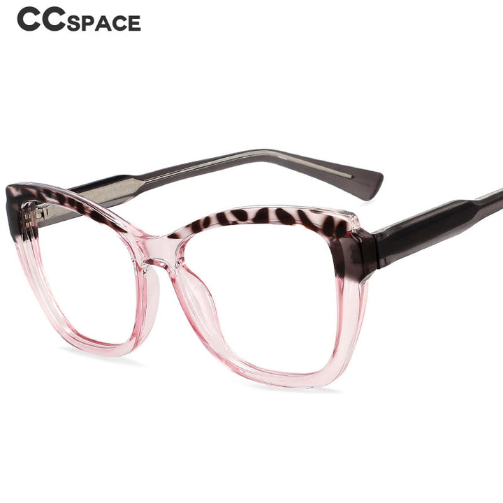 CCspace Unisex Full Rim Square Cat Eye Tr 90 Titanium Eyeglasses 54473 Full Rim CCspace