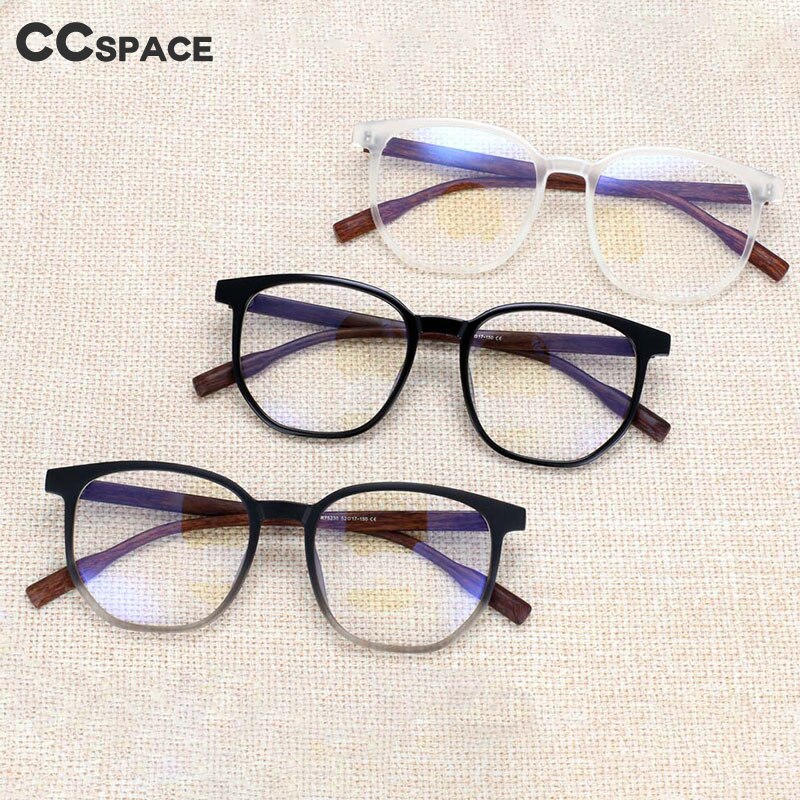 CCspace Unisex Full Rim Oversized Square Cat Eye Tr 90 Titanium Frame Eyeglasses 53976 Full Rim CCspace