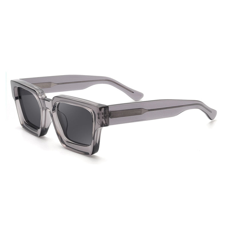 Gatenac Women's Full Rim Rectangle Acetate Frame Polarized Sunglasses Tyj66 Sunglasses Gatenac Gray