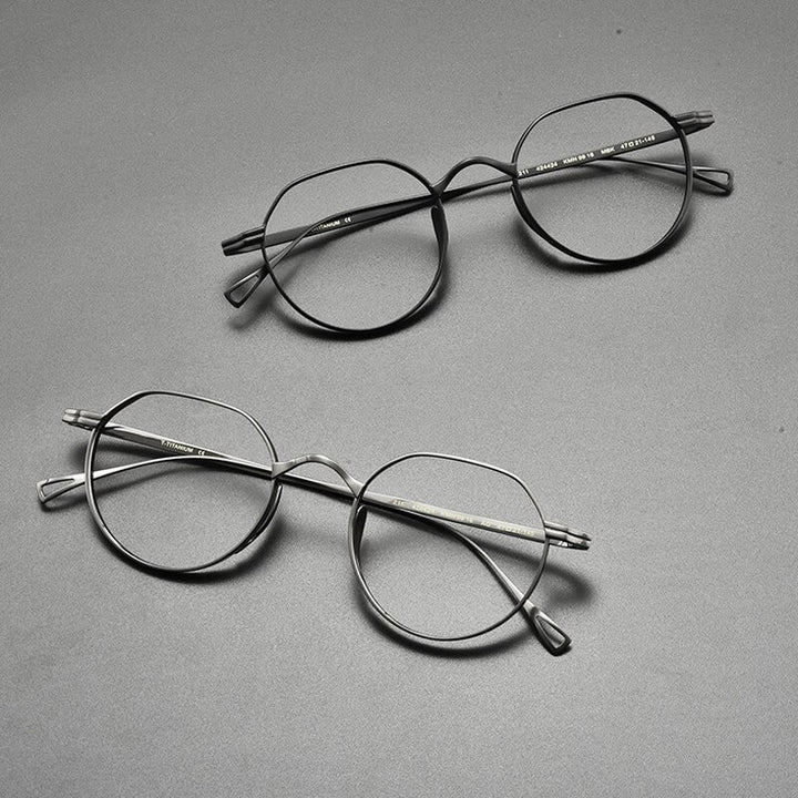 Gatenac Unisex Full Rim Oval Round Titanium Eyeglasses Gxyj832 Full Rim Gatenac