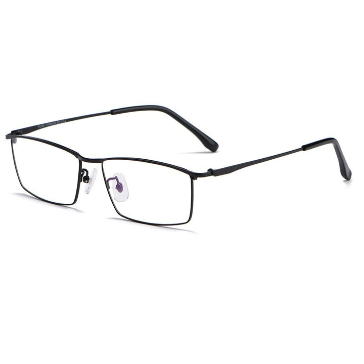 Hotochki Men's Full Rim Rectangle Titanium Alloy Frame Eyeglasses J85517 Full Rim Hotochki black