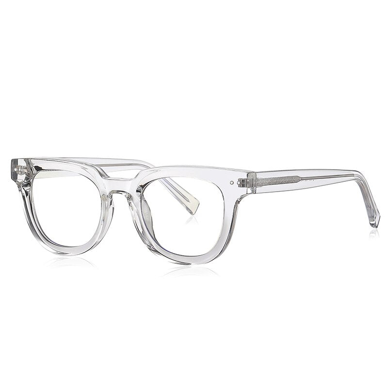 Reven Jate Unisex Full Rim Square Oval Tr 90 Acetate Alloy Eyeglasses 2120 Full Rim Reven Jate transparent