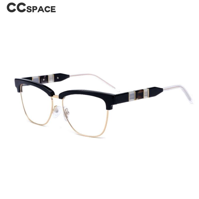 CCspace Women's Full Rim Square Cat Eye Acetate Alloy Eyeglasses 55281 Full Rim CCspace