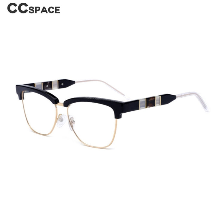 CCspace Women's Full Rim Square Cat Eye Acetate Alloy Eyeglasses 55281 Full Rim CCspace