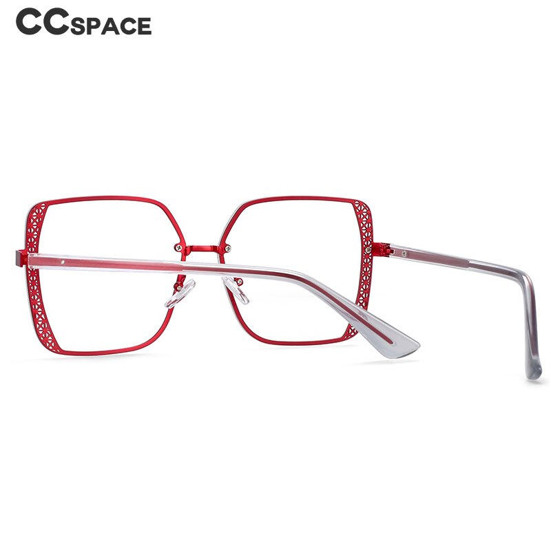 CCspace Women's Full Rim Square Hollow Alloy Frame Eyeglasses 54205 Full Rim CCspace
