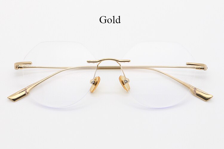 Bclear Unisex Rimless Square Titanium Frame Eyeglasses Myb1135 Rimless Bclear Gold
