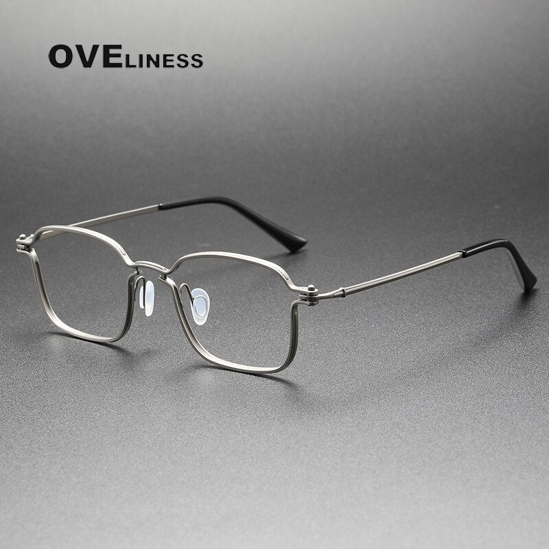 Oveliness Unisex Full Rim Square Titanium Eyeglasses 5898 Full Rim Oveliness gun