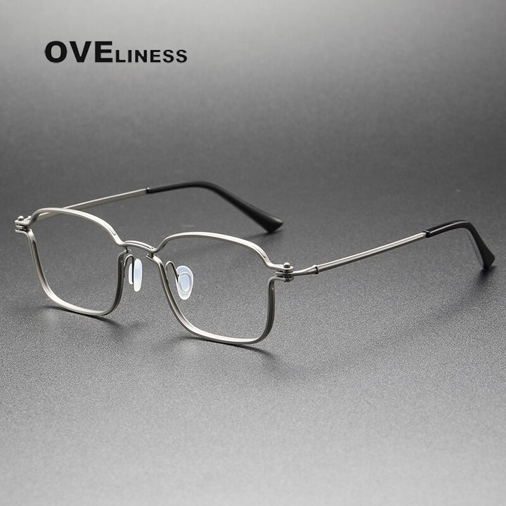 Oveliness Unisex Full Rim Square Titanium Eyeglasses 5898 Full Rim Oveliness gun
