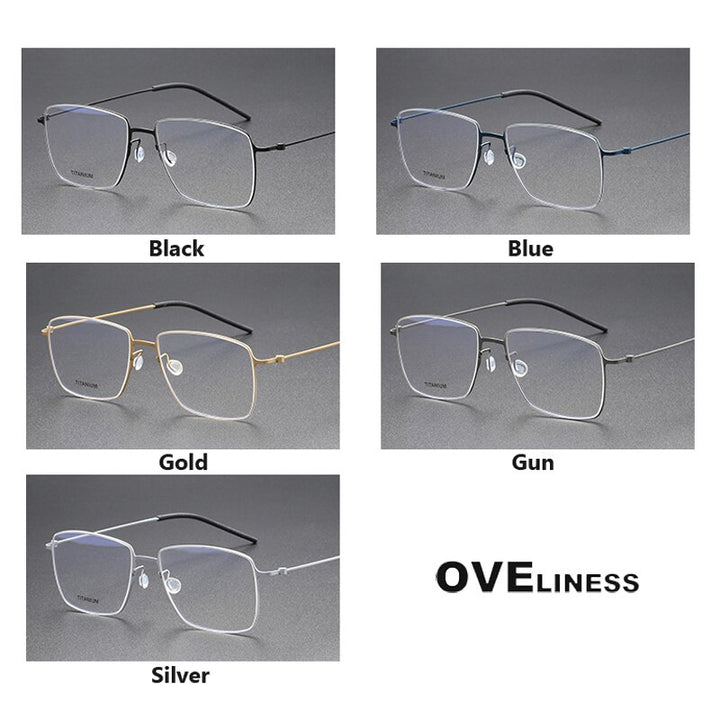 Oveliness Unisex Full Rim Square Titanium Eyeglasses 5508 Full Rim Oveliness