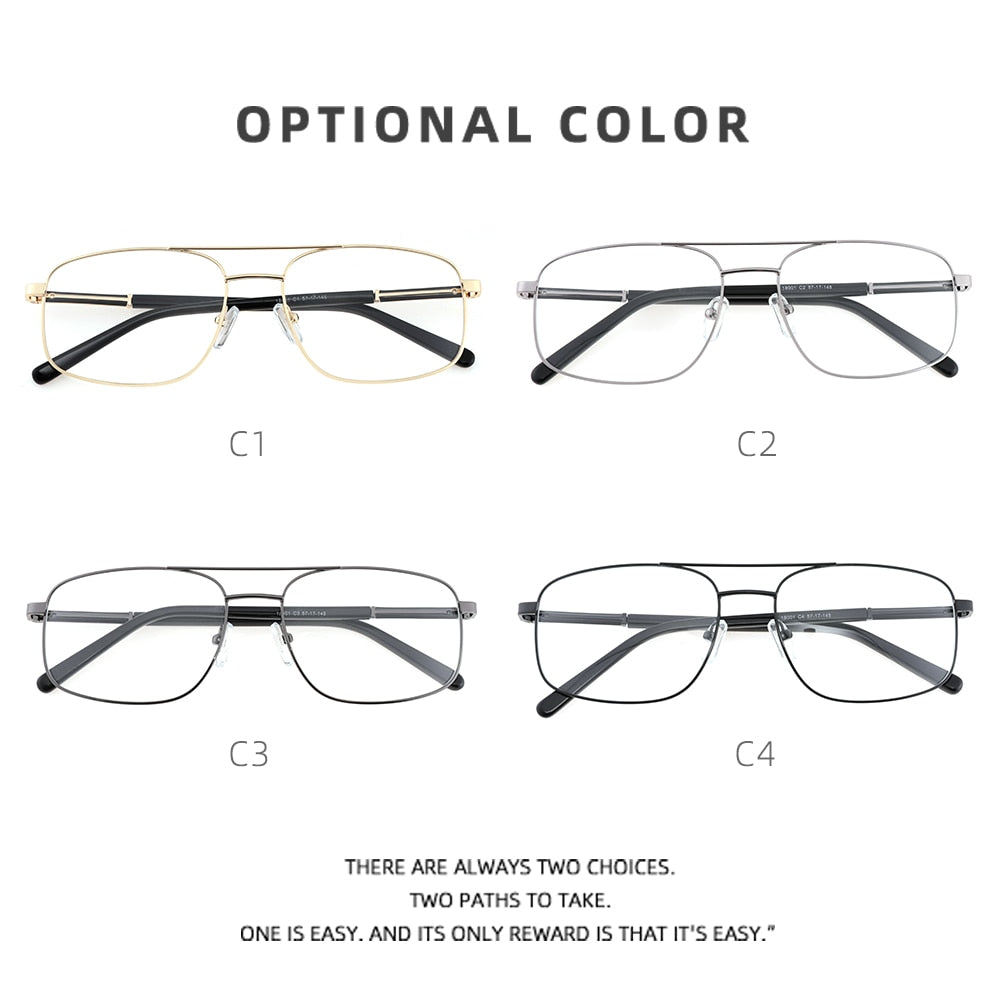 Laoyehui Men's Eyeglasses Square Alloy Reading Glasses 1801 Reading Glasses Laoyehui