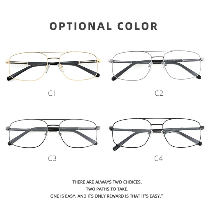 Laoyehui Men's Eyeglasses Square Alloy Reading Glasses 1801 Reading Glasses Laoyehui