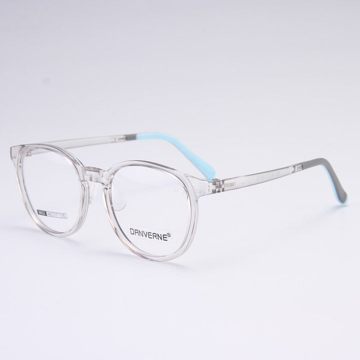 Gmei Unisex Children's Full Rim Round Silicone TR90 Eyeglasses 8602 Full Rim Gmei Optical Grey  