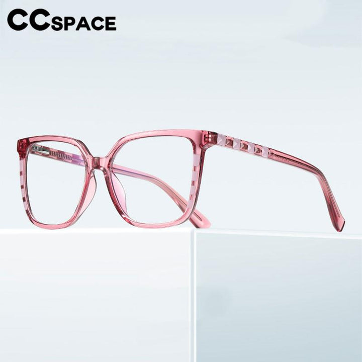 CCspace Unisex Full Rim Square Cat Eye Tr 90 Titanium Eyeglasses 56801 Full Rim CCspace
