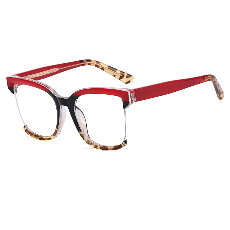 CCspace Women's Semi Rim Square Tr 90 Eyeglasses 54628 Semi Rim CCspace China R