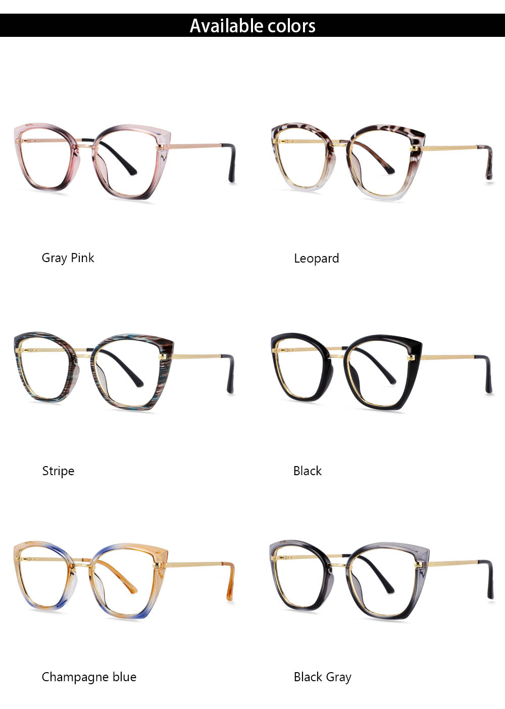 CCspace Unisex Full Rim Square Cat Eye Tr 90 Titanium Frame Eyeglasses 54238 Full Rim CCspace