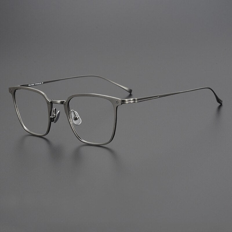 Gatenac Unisex Full Rim Square Titanium Eyeglasses Gxyj965 Full Rim Gatenac Gun