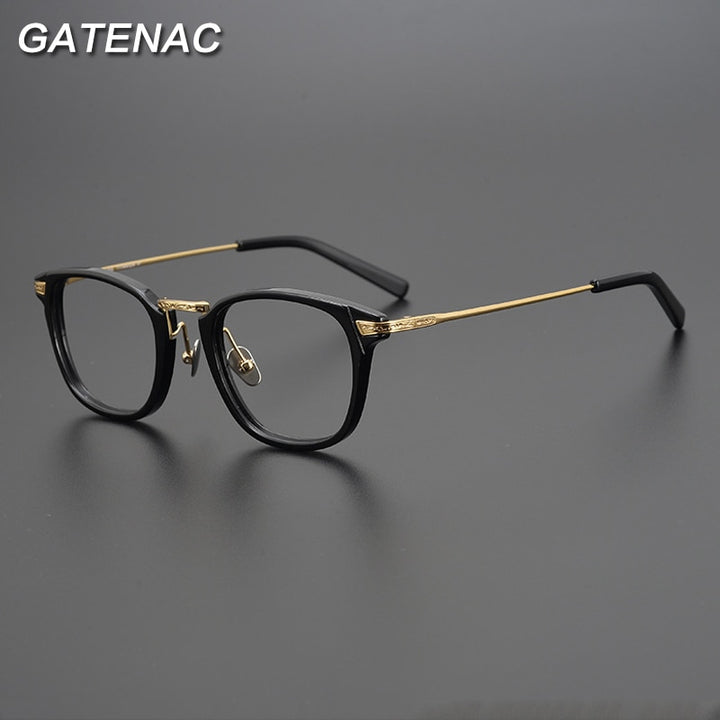 Gatenac Unisex Full Rim Square Tr 90 Titanium Eyeglasses Gxyj966 Full Rim Gatenac