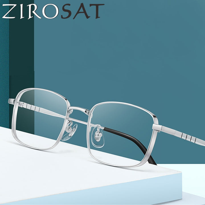 Zirosat Unisex Full Rim Square Titanium Eyeglasses P15303 Full Rim Zirosat