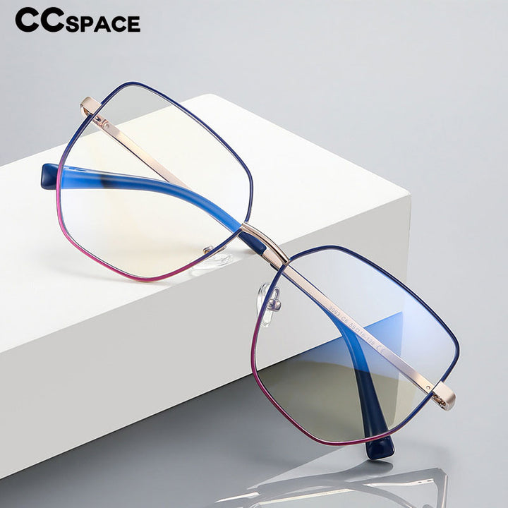 CCspace Unisex Full Rim Irregular Square Alloy Eyeglasses 56272 Full Rim CCspace
