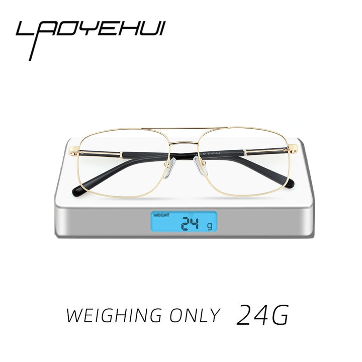 Laoyehui Men's Eyeglasses Square Alloy Reading Glasses 1801 Reading Glasses Laoyehui