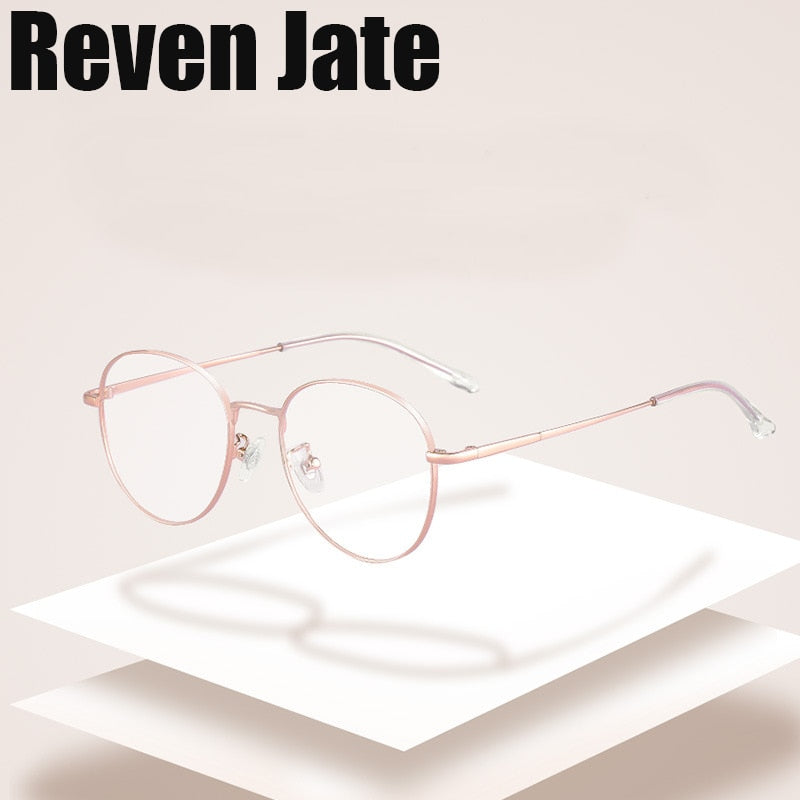 Reven Jate Unisex Full Rim Round Alloy Eyeglasses 8901 Full Rim Reven Jate   