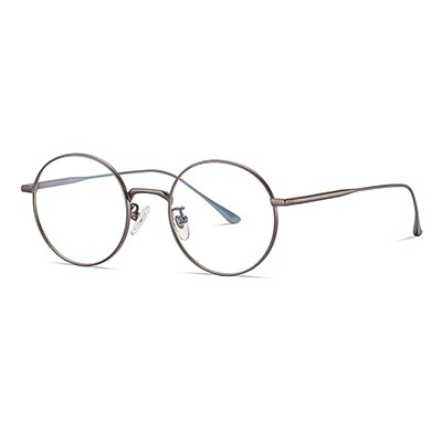 Ralferty Unisex Full Rim Oversized Round Titanium Eyeglasses Full Rim Ralferty China C208 Brown