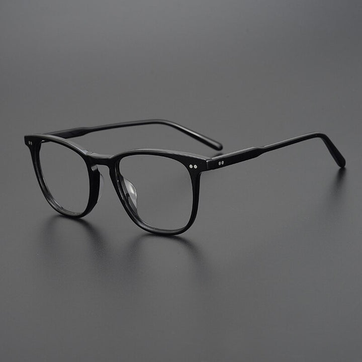 Gatenac Unisex Full Rim Round Square Acetate Eyeglasses Gxyj963 Full Rim Gatenac Black