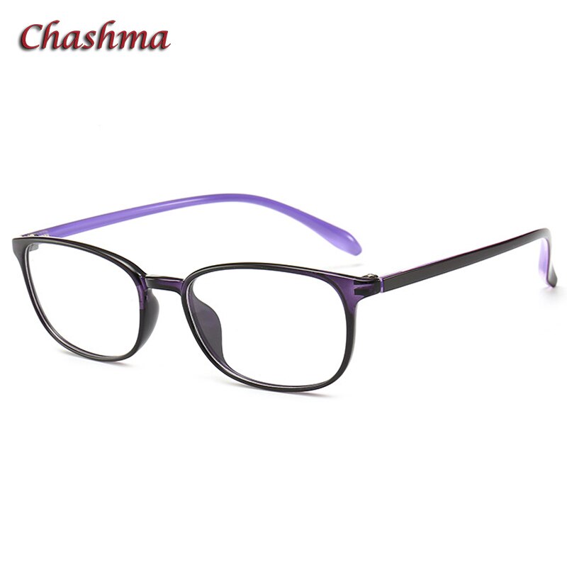 Chashma Ochki Unisex Full Rim Round Rectangle Tr 90 Titanium Eyeglasses 6053 Full Rim Chashma Ochki Black Purple  