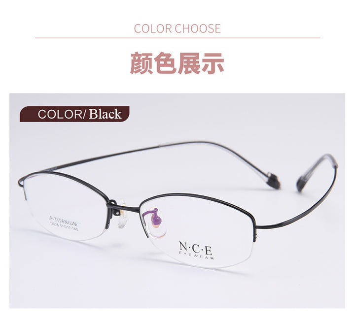 Bclear Women's Semi Rim Titanium Oval Eyeglasses Sc18026 Semi Rim Bclear
