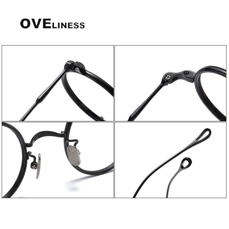 Oveliness Unisex Full Rim Round Titanium Eyeglasses V8 Full Rim Oveliness