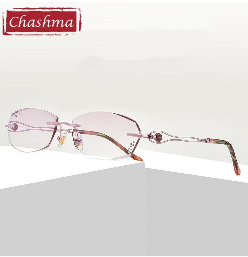 Chashma Women's Rimless Oval Rectangle Titanium Eyeglasses 2267 Rimless Chashma   