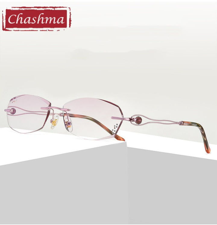 Chashma Women's Rimless Oval Rectangle Titanium Eyeglasses 2267 Rimless Chashma   