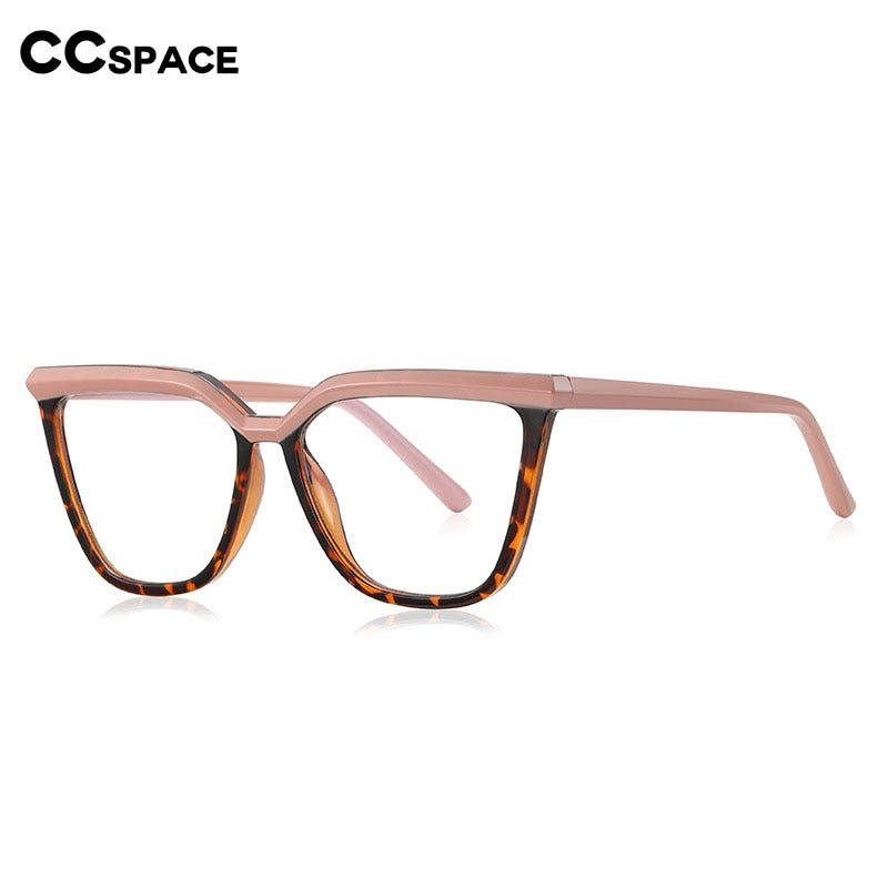 CCspace Unisex Full Rim Square Cat Eye Tr 90 Titanium Eyeglasses 54423 Full Rim CCspace
