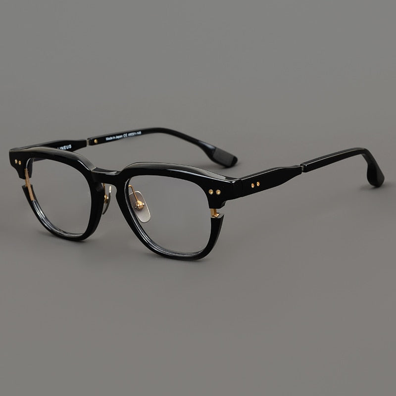 Muzz Unisex Full Rim Square Round Acetate Eyeglasses 702 Full Rim Muzz Black