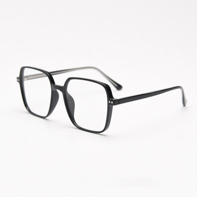 CCspace Unisex Full Rim Irregular Square Tr 90 Titanium Eyeglasses 55459 Full Rim CCspace BlackC1 China