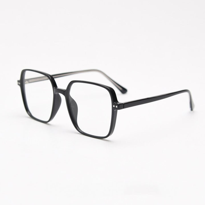 CCspace Unisex Full Rim Irregular Square Tr 90 Titanium Eyeglasses 55459 Full Rim CCspace BlackC1 China
