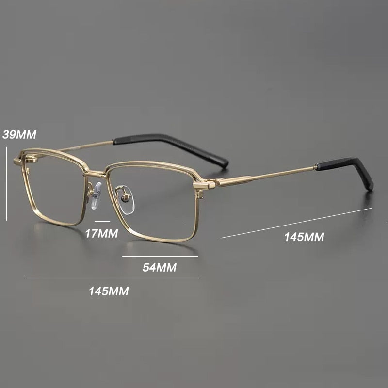 Gatenac Unisex Full Rim Square Titanium Eyeglasses Gxyj906 Full Rim Gatenac