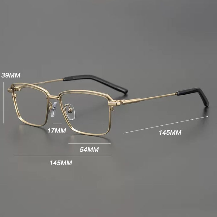 Gatenac Unisex Full Rim Square Titanium Eyeglasses Gxyj906 Full Rim Gatenac