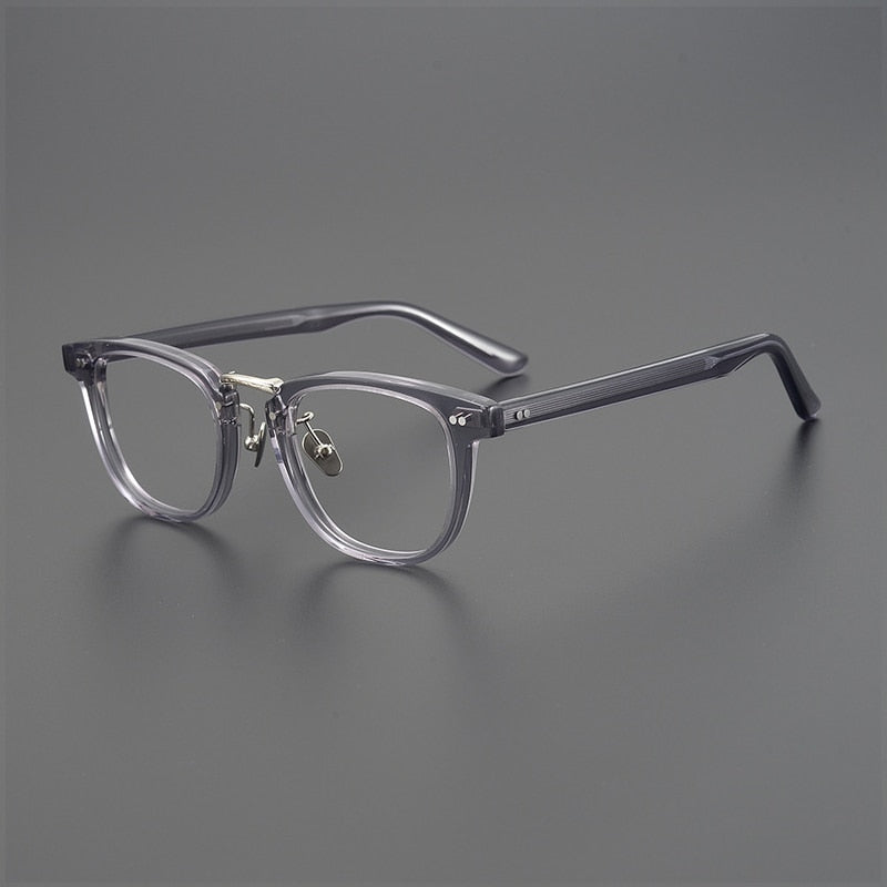 Gatenac Unisex Full Rim Square Acetate Eyeglasses Gxyj938 Full Rim Gatenac Gray