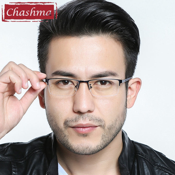 Chashma Ottica Men's Semi Rim Square Tr 90 Alloy Eyeglasses 927 Semi Rim Chashma Ottica