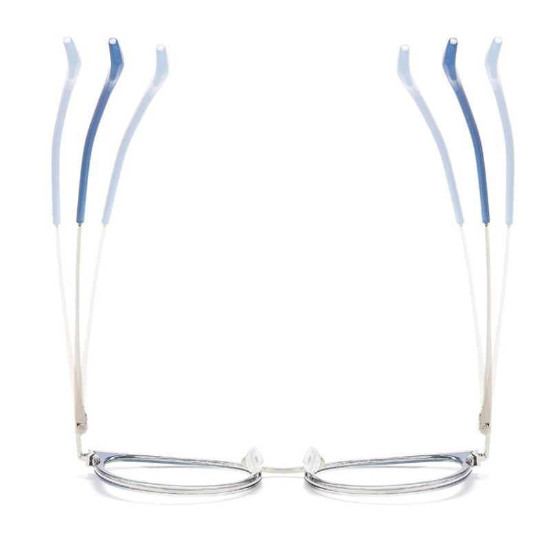 Hotony Women's Full Rim Round Cat Eye Acetate Alloy Eyeglasses Tj879 Full Rim Hotony