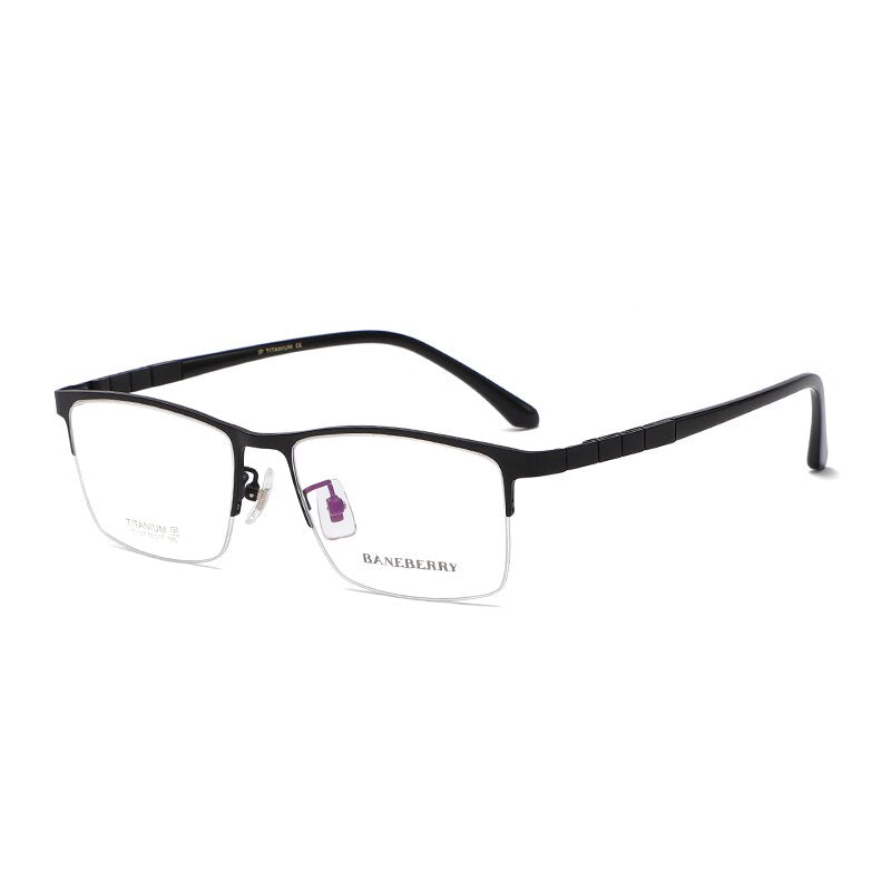 Zirosat Unisex Semi Rim Square Titanium Eyeglasses 71137 Semi Rim Zirosat