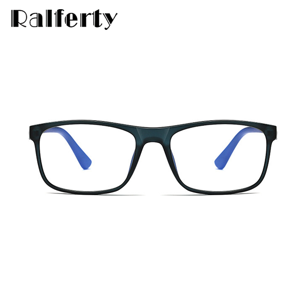 Ralferty Men's Full Rim Square Tr 90 Acetate Eyeglasses F95375 Full Rim Ralferty