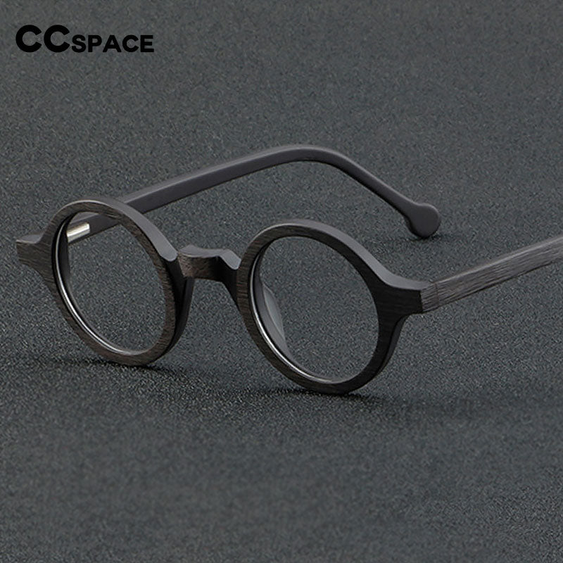CCspace Unisex Full Rim Round Acetate Eyeglasses 55724 Full Rim CCspace