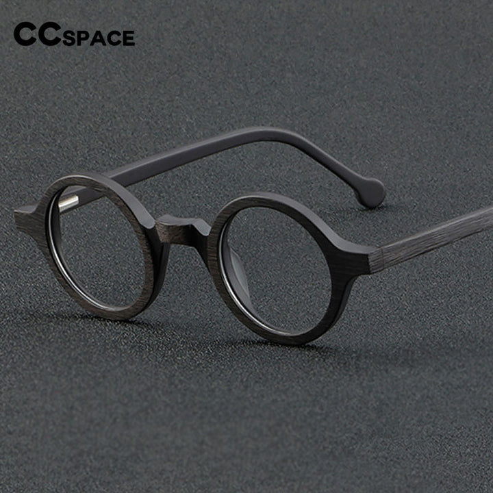 CCspace Unisex Full Rim Round Acetate Eyeglasses 55724 Full Rim CCspace