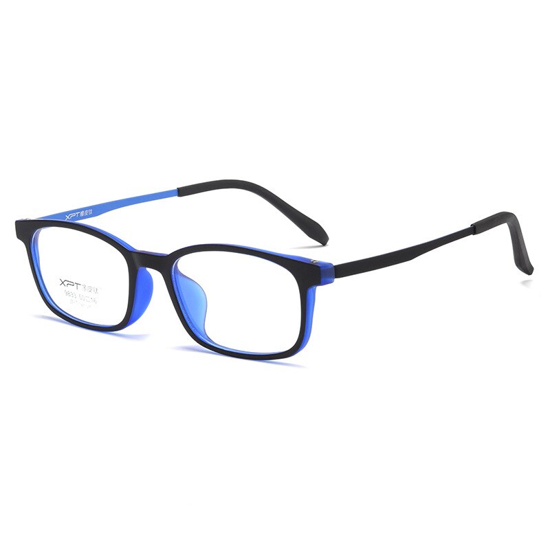 Yimaruili Unisex Full Rim Small Square Tr 90 Titanium Eyeglasses 9833XP Full Rim Yimaruili Eyeglasses Black Blue