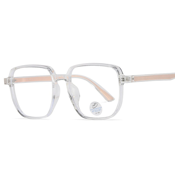 Reven Jate Unisex Full Rim Square Acetate Eyeglasses 81247 Full Rim Reven Jate transparent